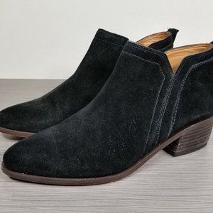 Franco Sarto Paivley Bootie, Black Suede, Womens Size 7